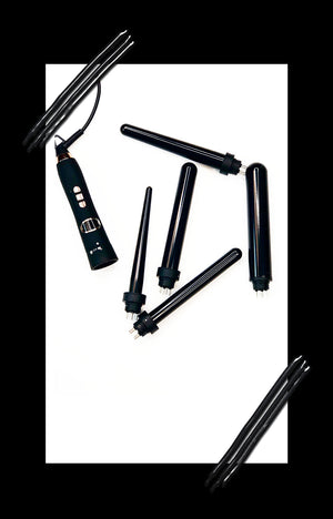 5 in 1 EBONY TITANIUM INTERCHANGEABLE CURLING WAND